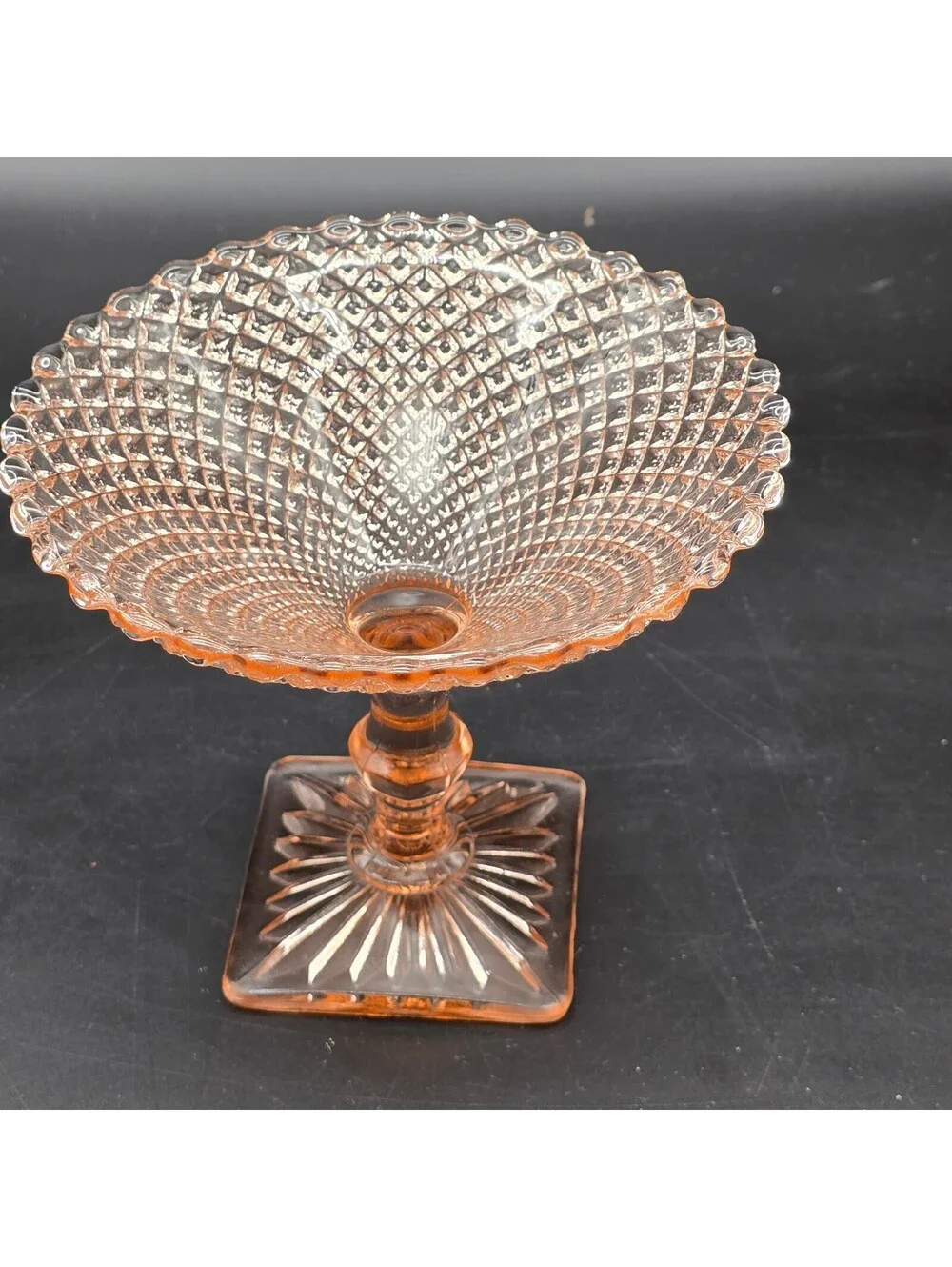 Vintage Pink Depression Glass Miss America Compote Dish Hocking Glass 1930s